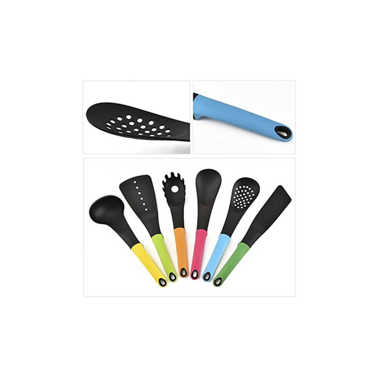 GENERICO - Set de Cucharones Utensilios con Soporte para Cocina