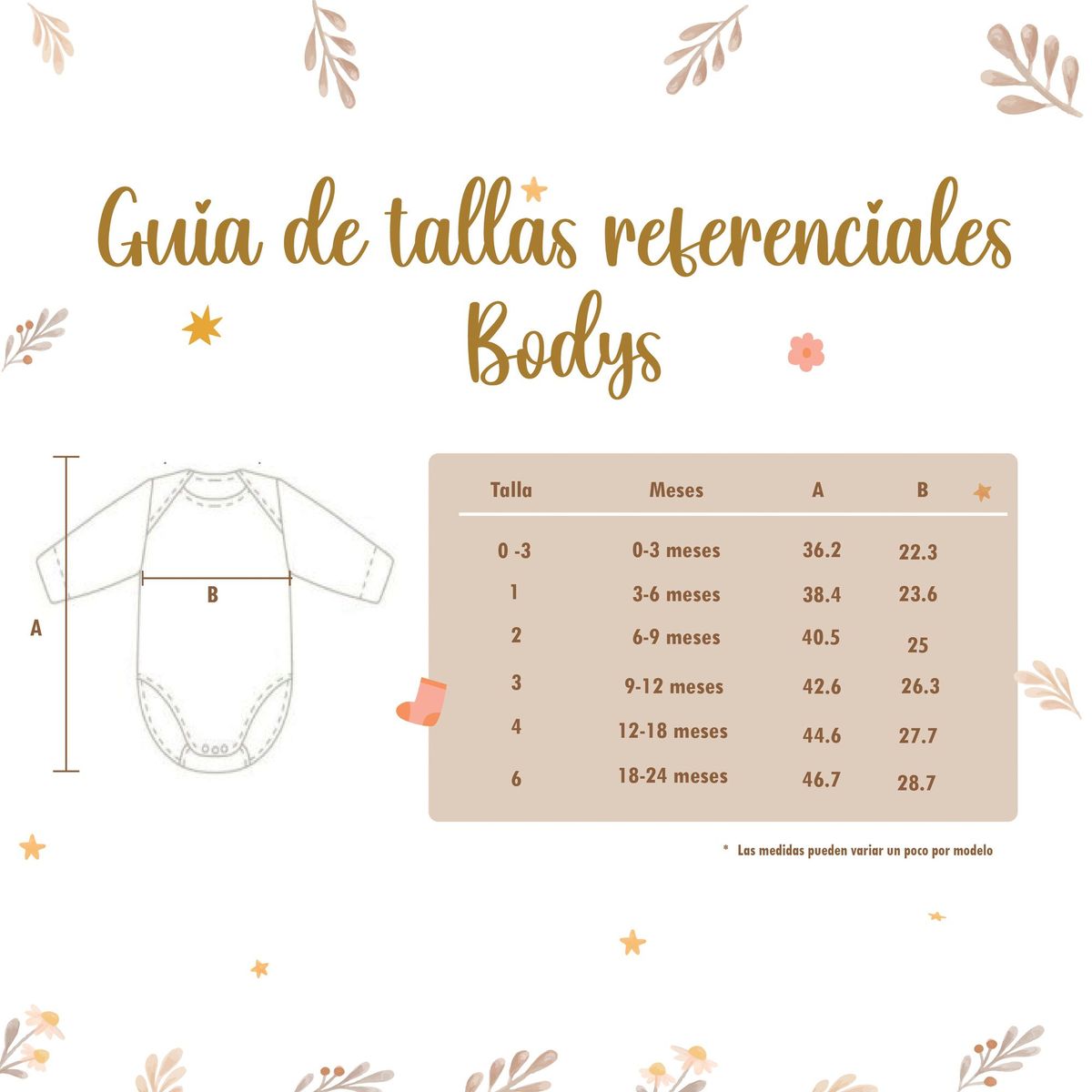 HORMIGUITA - BODY MANGA LARGA BEBE ALGODÓN SET X 3