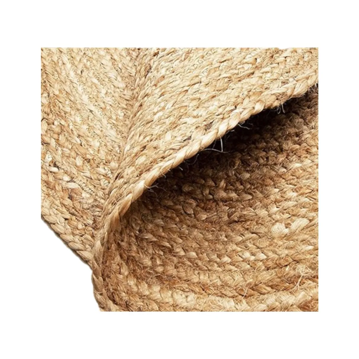 GENERICO - Alfombra de yute color natural redonda