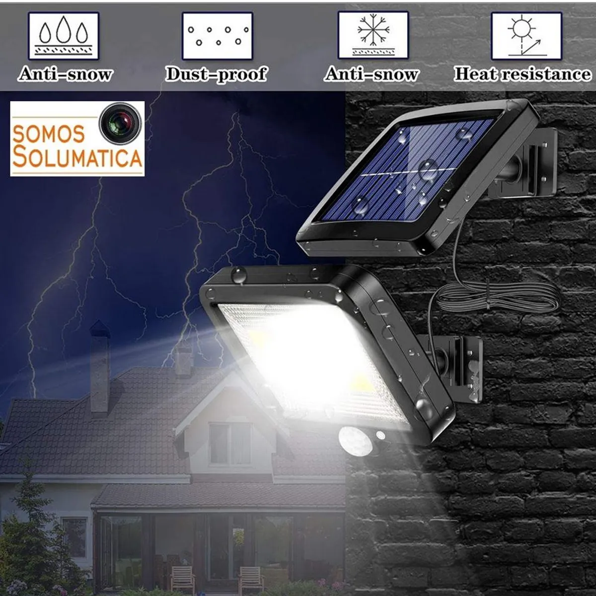 SEISA - Lampara Luz Solar Led - Autoencedido -  Con Sensor De Movimiento