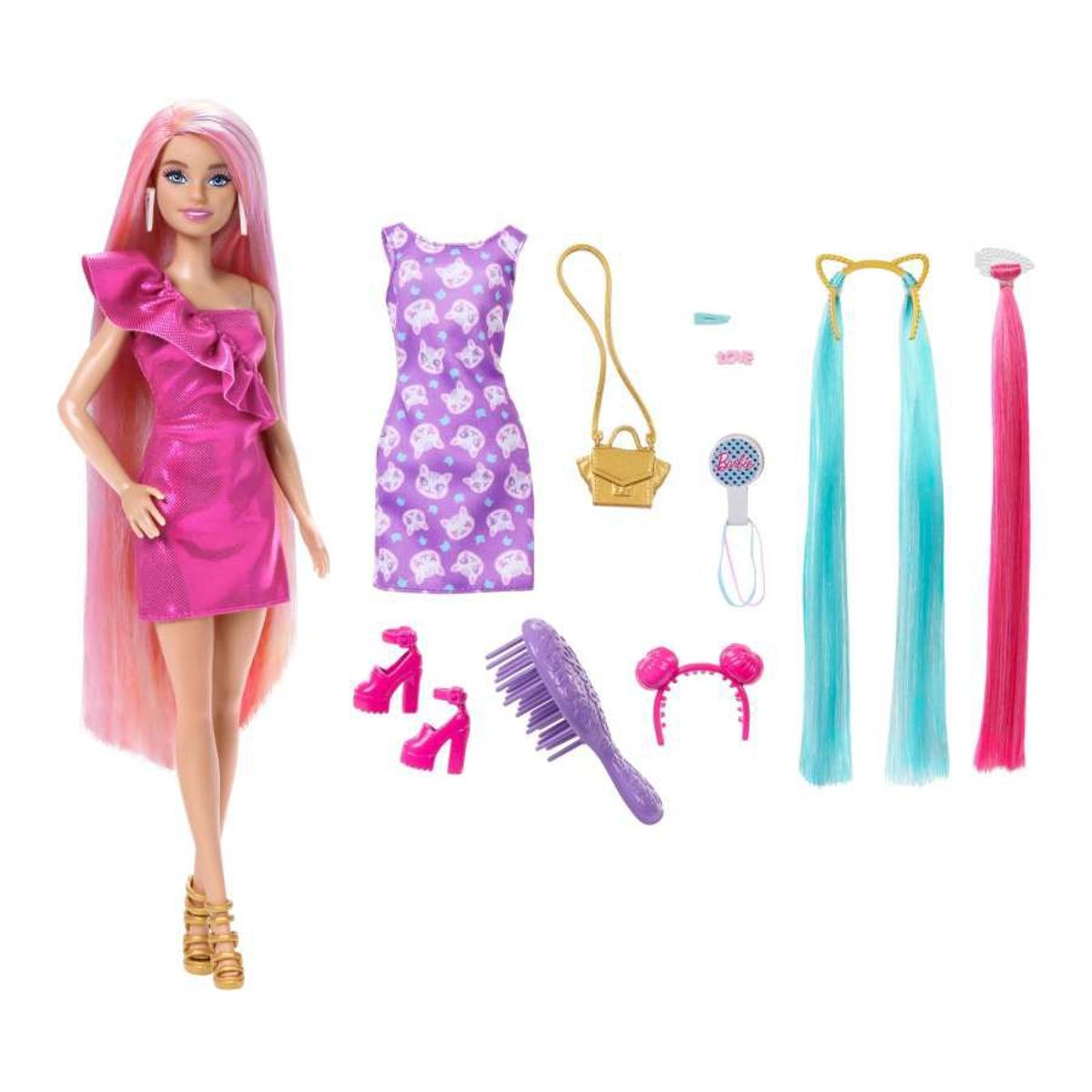 BARBIE - Barbie Fun & Fancy Hair Cabello Largo Rosa