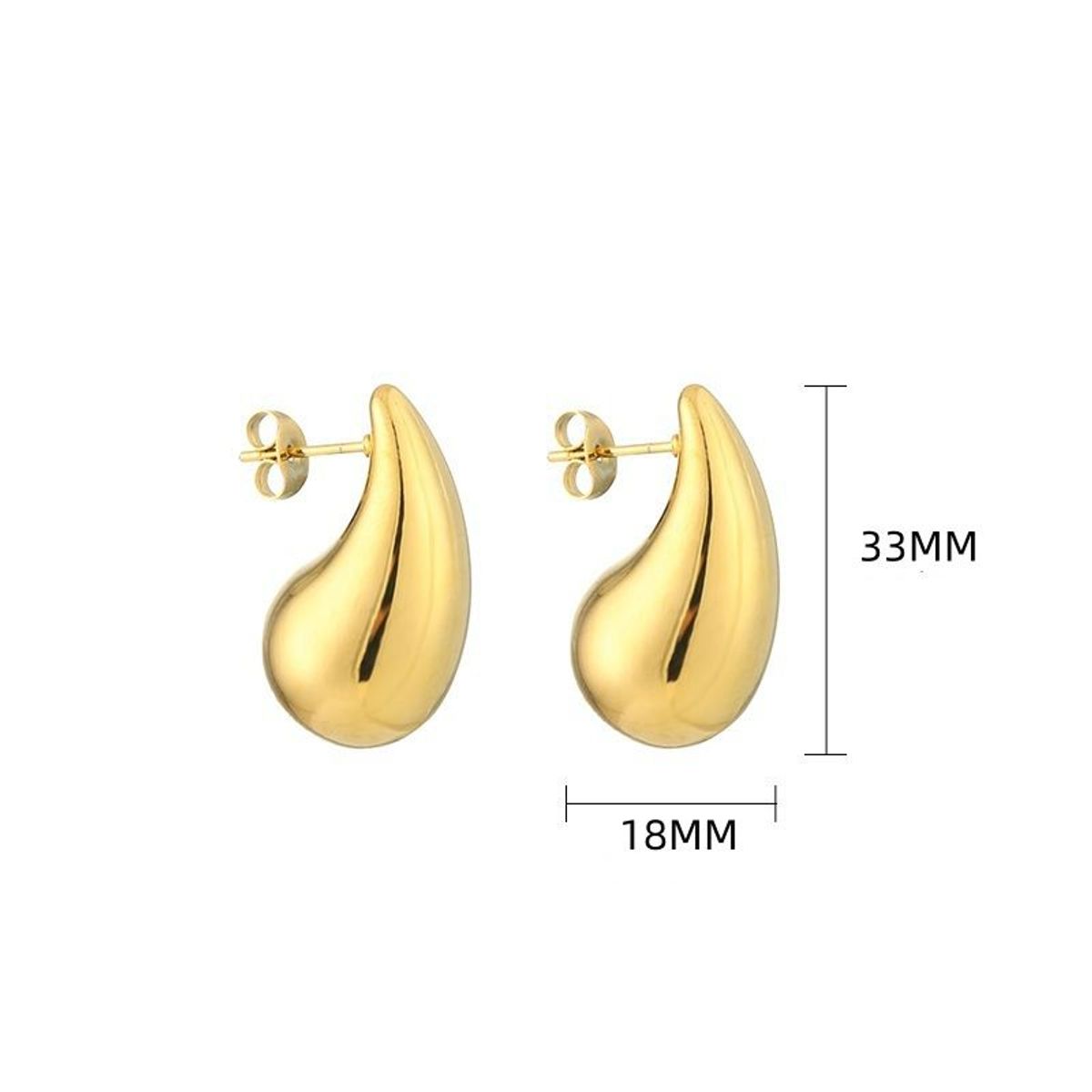 VATYERTY - Aros con forma de gota de agua bañados en oro