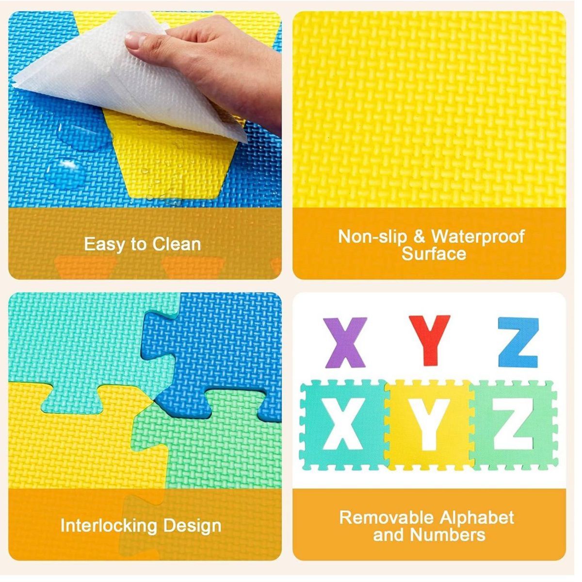 GENERICO - Pisos Alfombra Goma Didáctico Eva 20 Pcs 30x30 cm