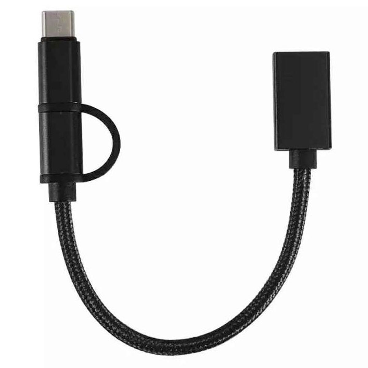GENERICO - CABLE ADAPTADOR OTG  2EN1 USB HEMBRA A TIPO C Y V8 MICRO