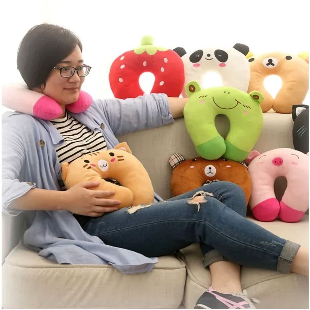 INSPIRA MARKET - Almohada Cojín de Cuello Cervical para Viajes