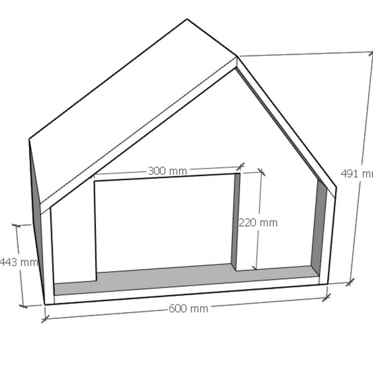 GENERICO - Casa Para Perros  Dog House Furniture Elegant - S Triangular Con Poste Para Rascar