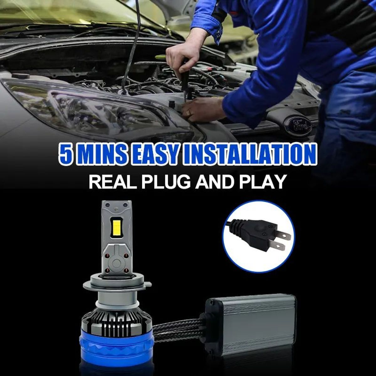 GENERICO - Kit Focos Led Carolyn L100 Original h7 40000lm