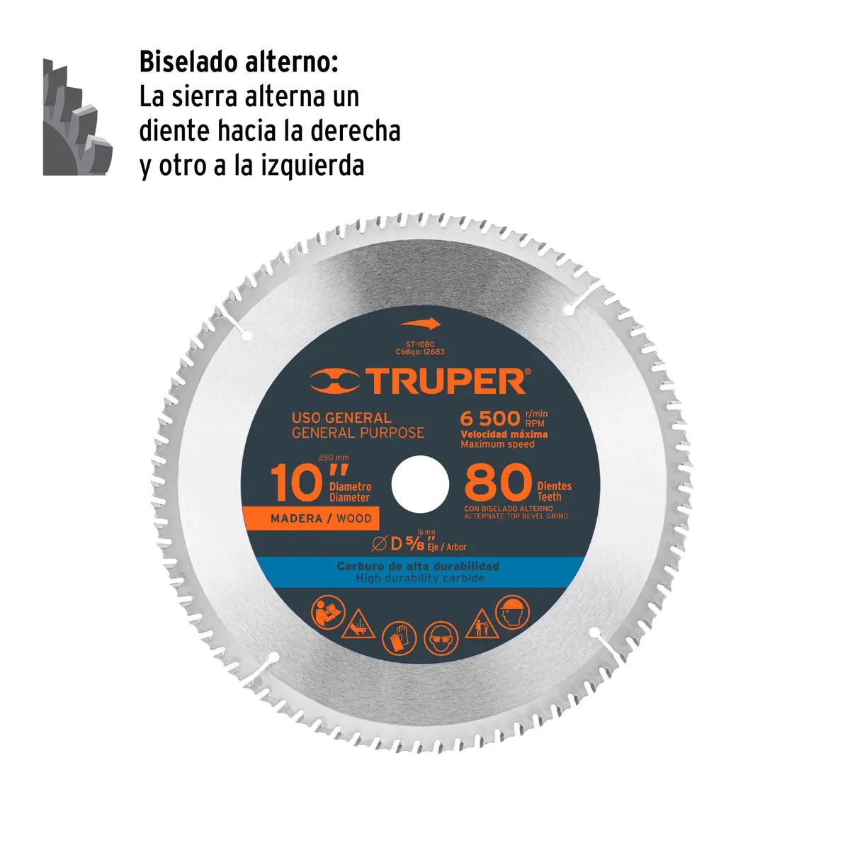 TRUPER - Disco para sierra ingleteadora 10" 80 dientes Truper