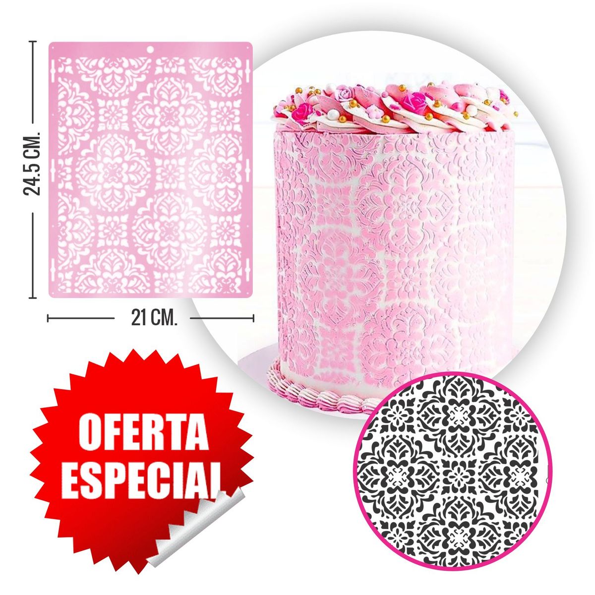 GENERICO - Plantilla Stencil modelo Celine para reposteria