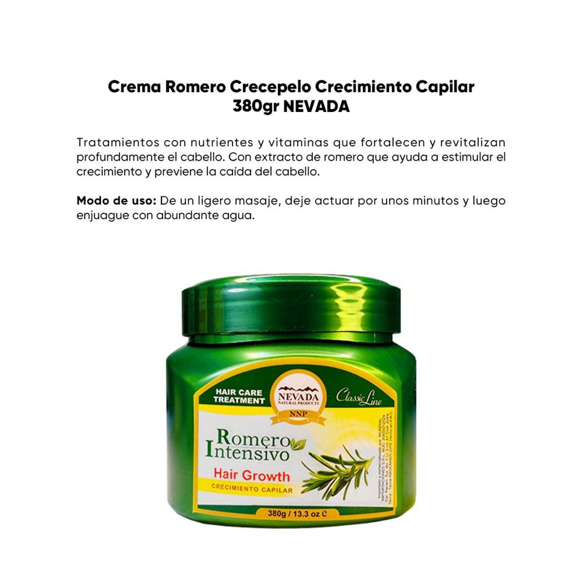 NEVADA NATURAL PRODUCTS - Pack Shampoo + Acondicionador + Crema y Tónico Crecimiento Capilar