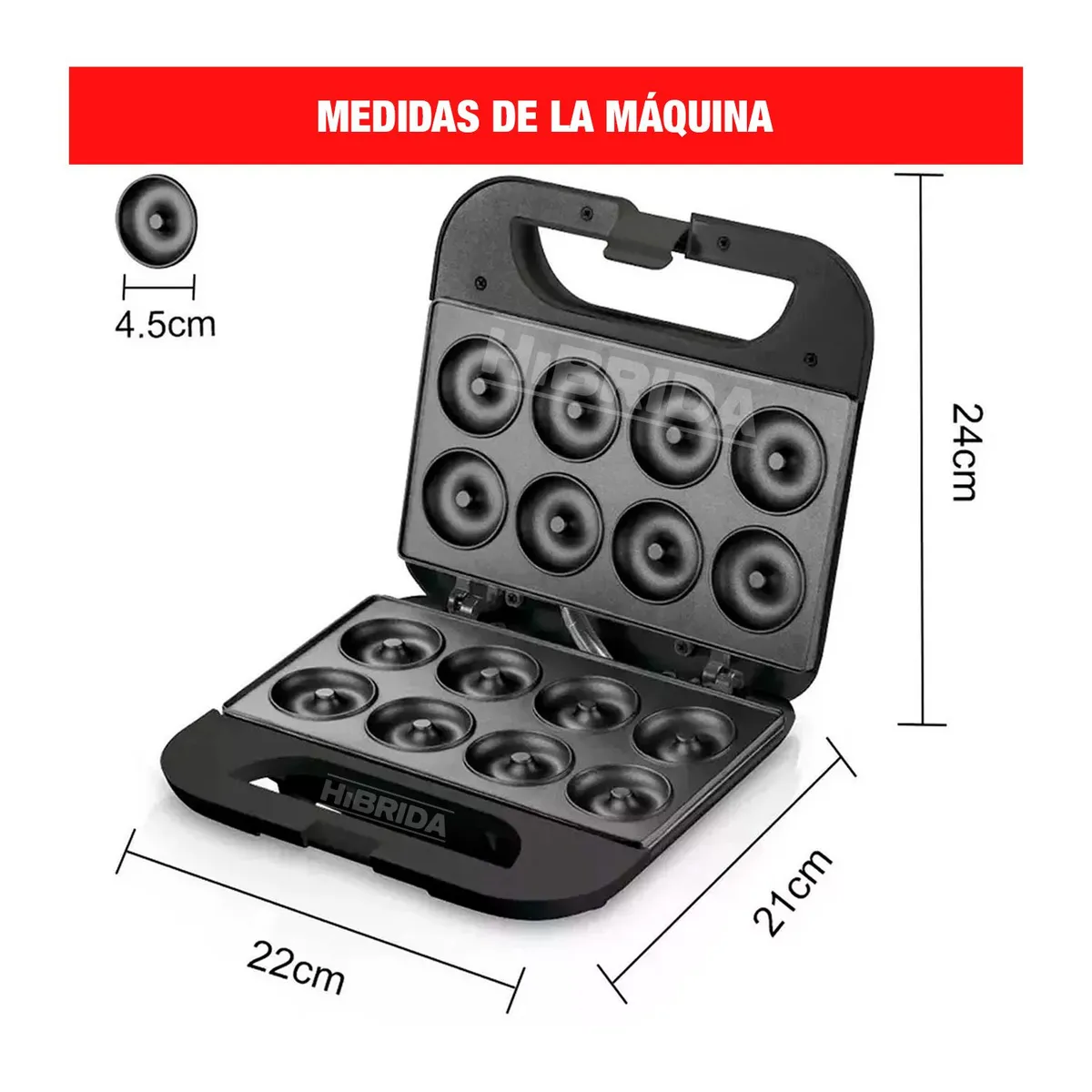 GENERICO - CORTADOR PICADOR ALIMENTOS MÁS MAQUINA MINI DONAS 2EN1 WAFFLES - COMBO