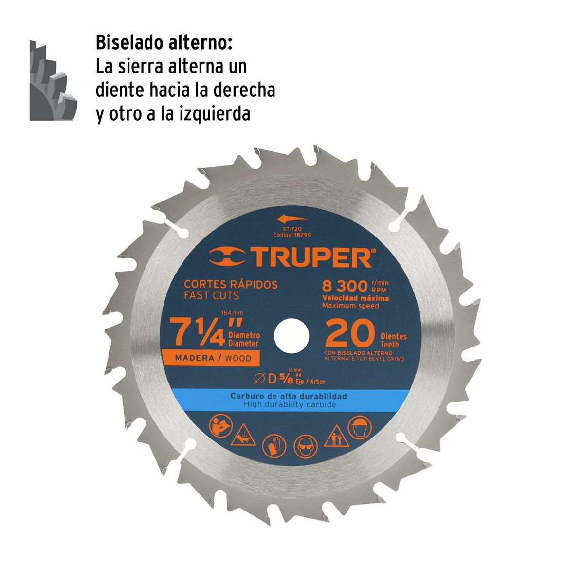 TRUPER - Disco para sierra circular 7 ¼"  20 dientes Truper