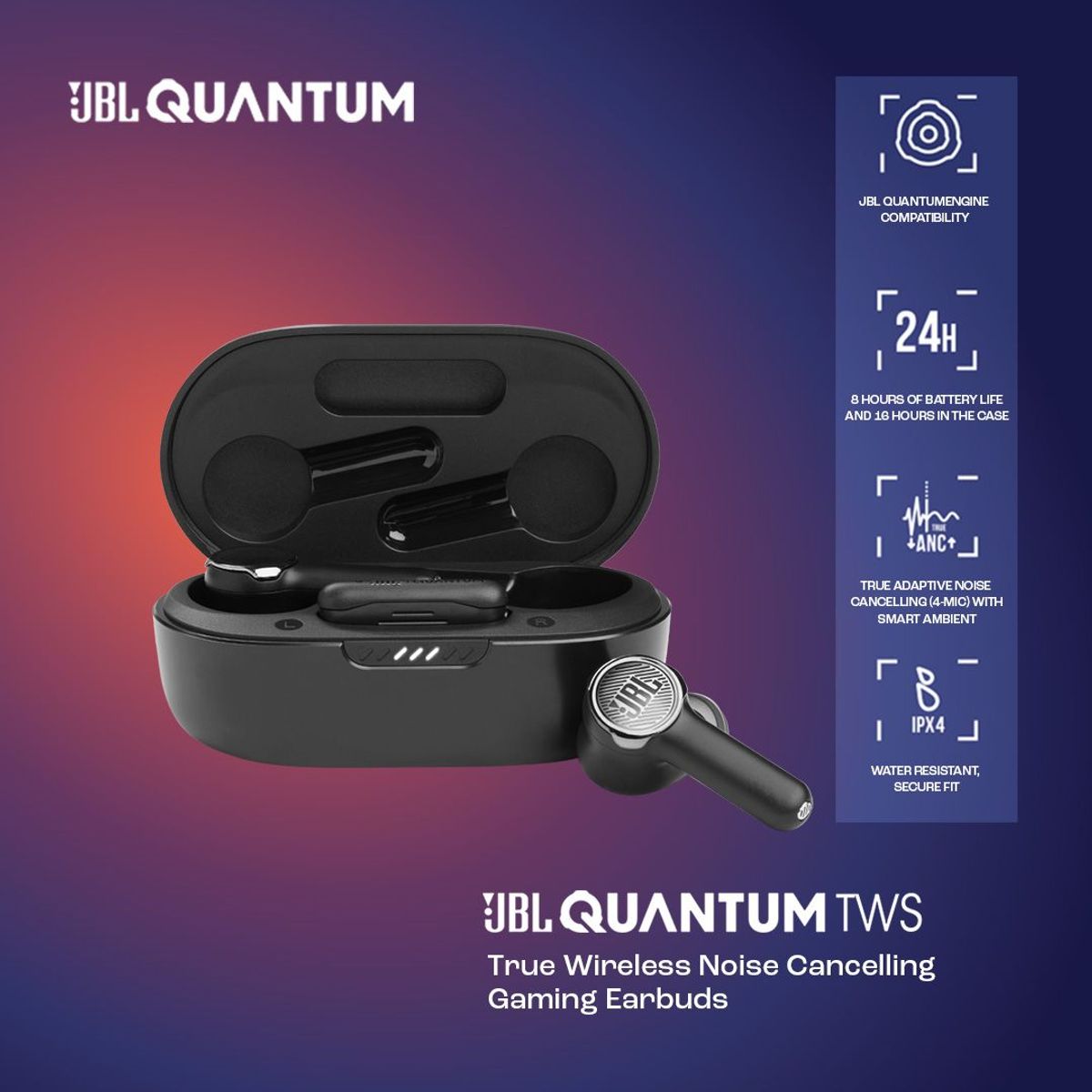 JBL - JBL QUANTUM TWS - WIRELESS Y BLUETOOTH - AUDIFONO GAMER