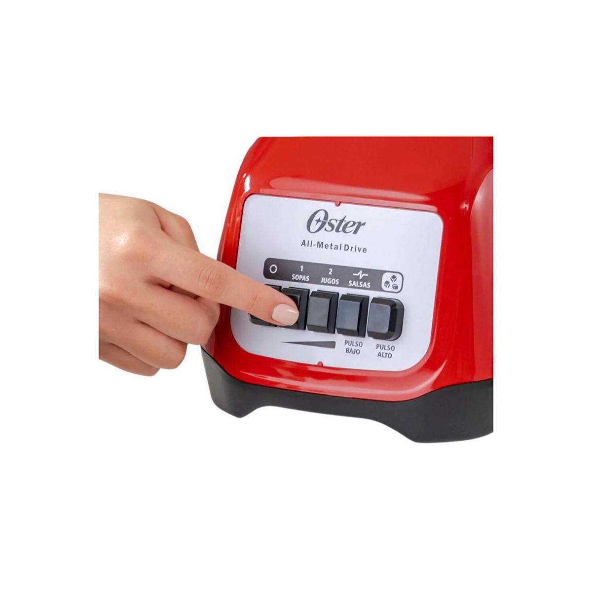 OSTER - Licuadora Oster 2 velocidades más Pulso y Vaso de Vidrio Color Rojo