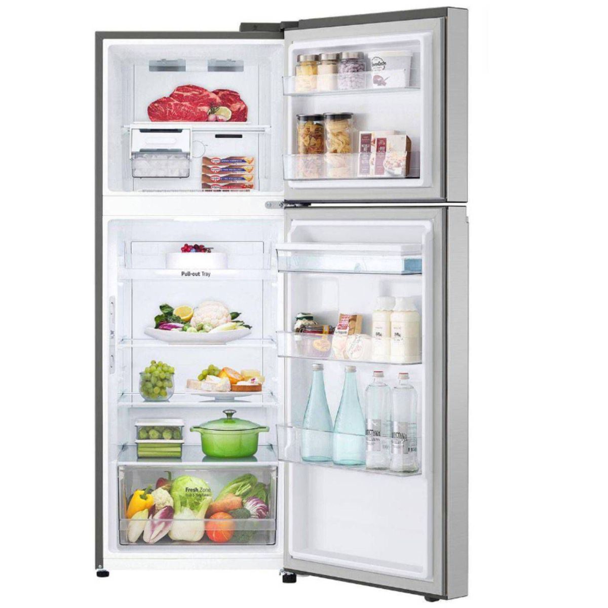 LG - Refrigeradora LG GT31WPP Top Freezer Door Cooling 314 Litros Plateada Plateada