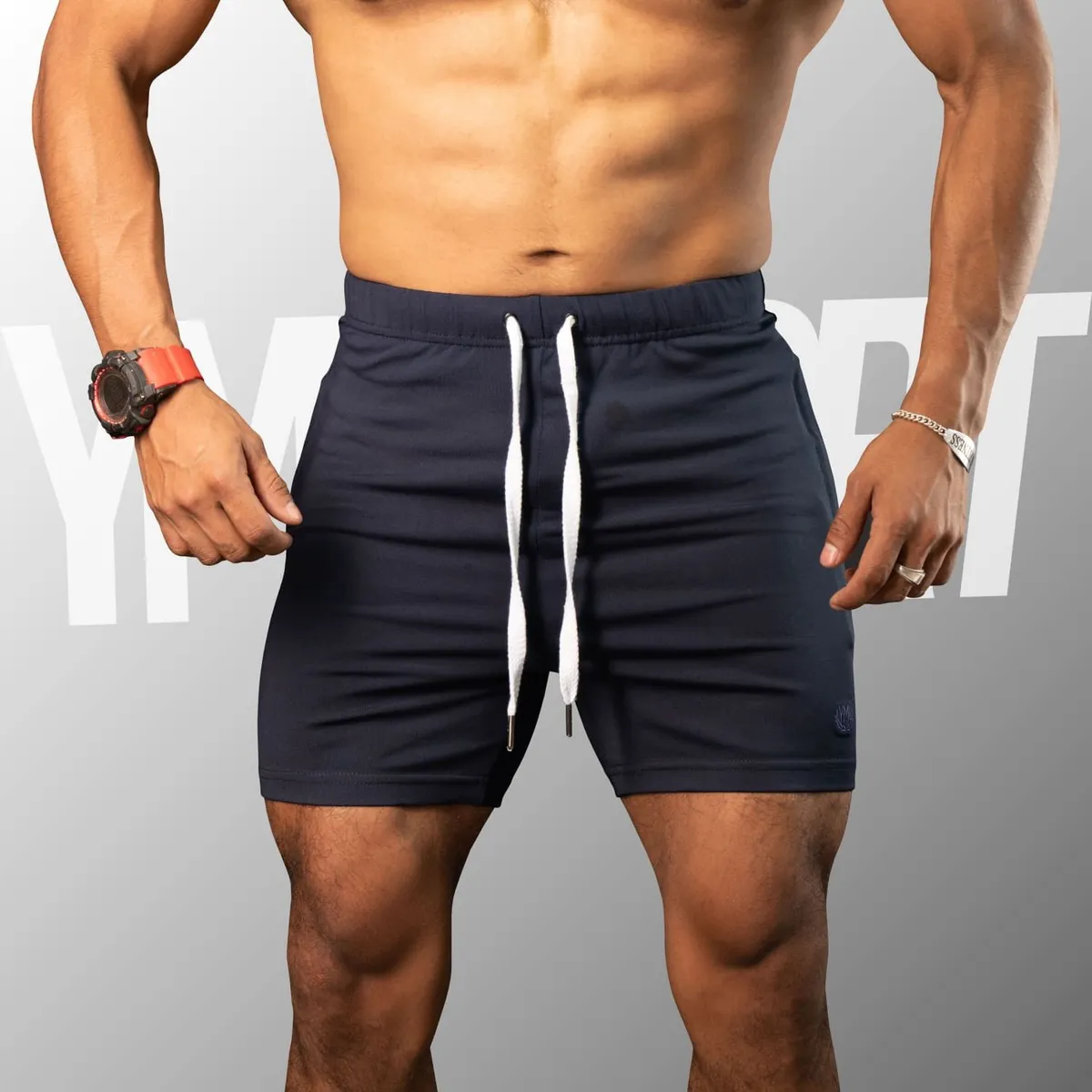 YML SPORT - Short de Entrenamiento Hombre - Short GYM Azul Marino - YML SPORT