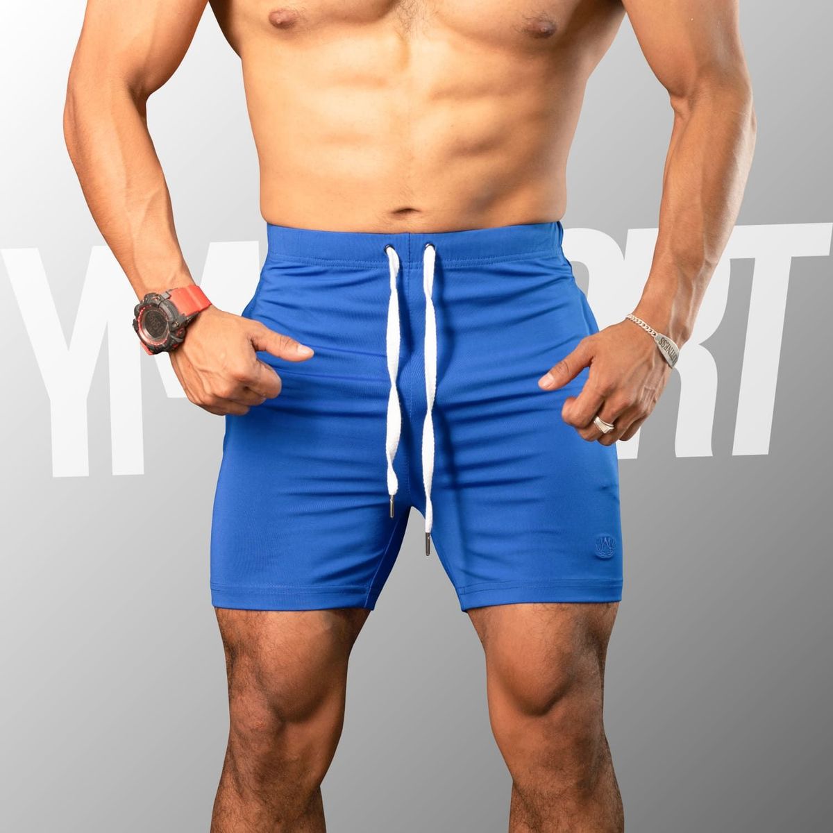 YML SPORT - Short de Entrenamiento Hombre - Short GYM Azul - YML SPORT
