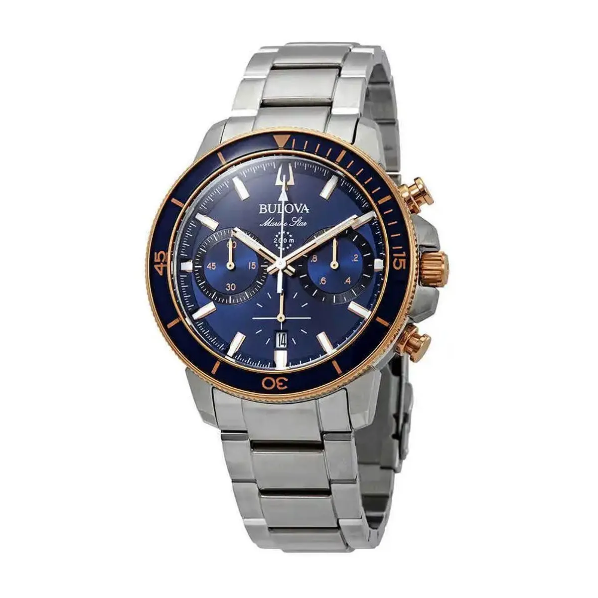 BULOVA - Reloj Bulova Marine Star 98B301 Blue Rose Gold acero inoxidable_.