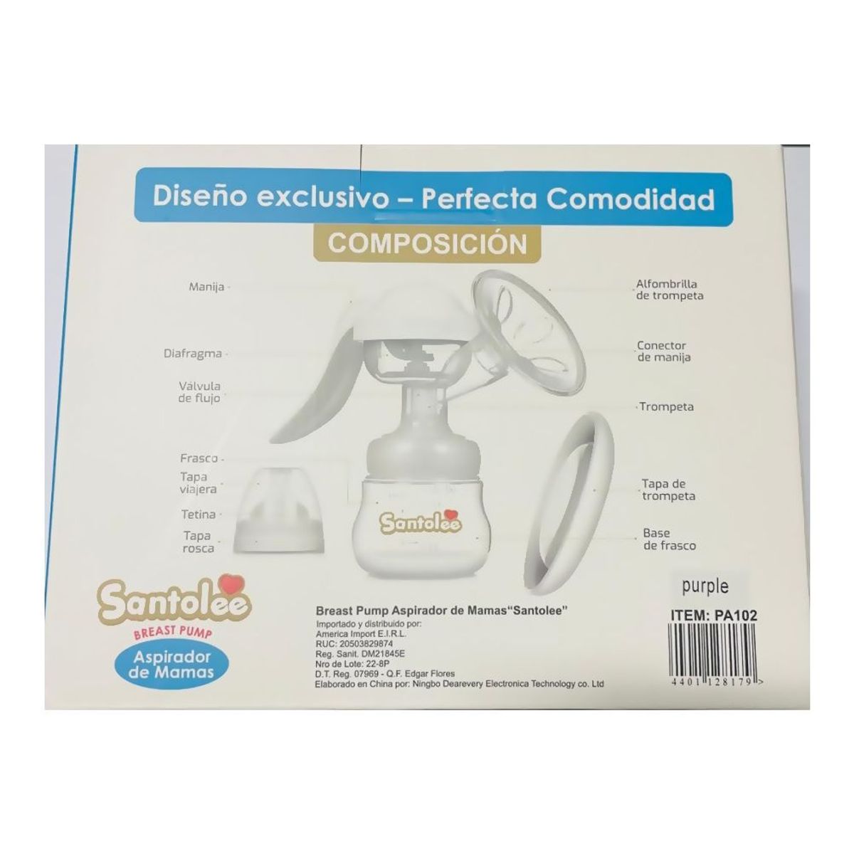 SANTOLEE - EXTRACTOR DE LECHE MATERNA SANTOLEE+BIBERON BPA+TETINA