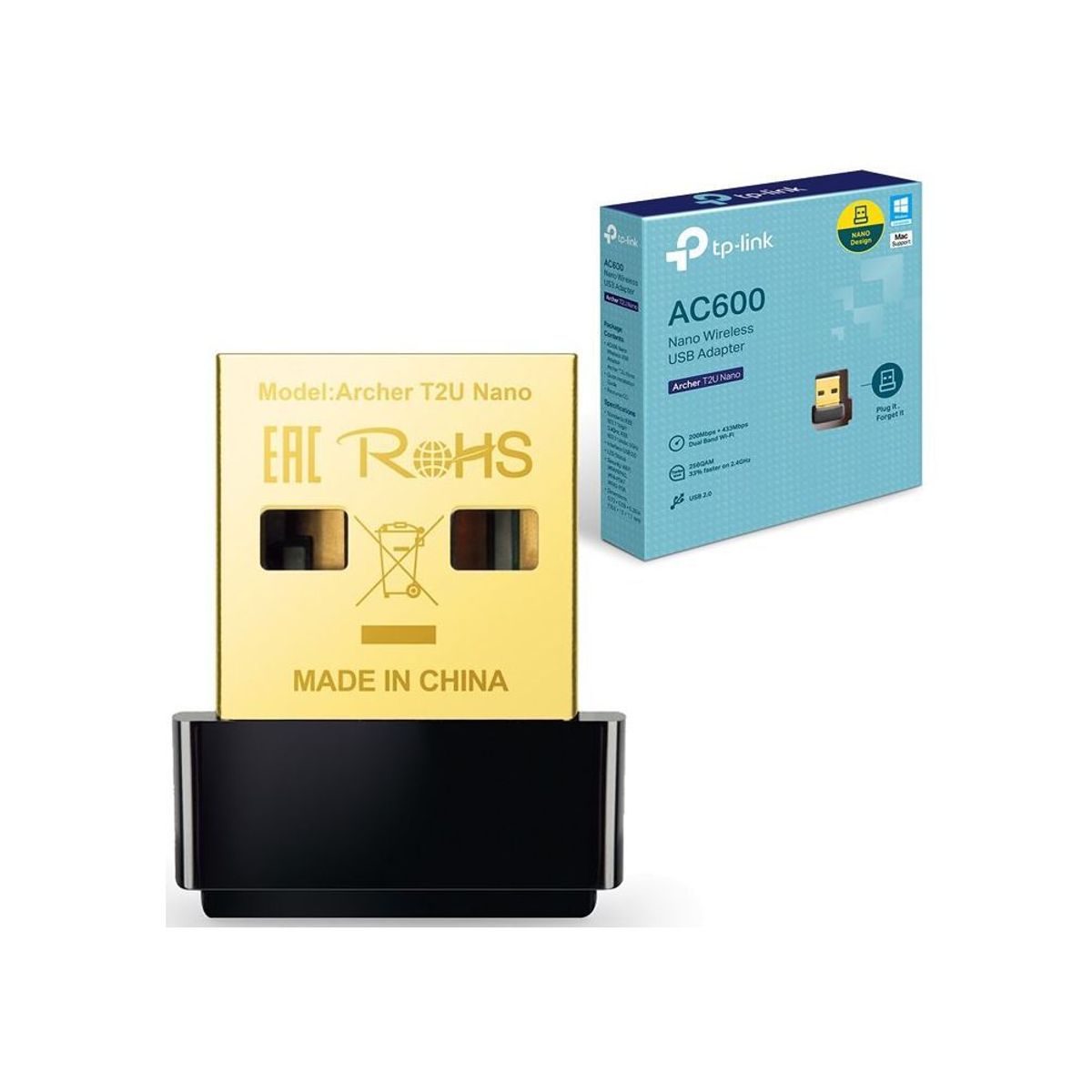 TP LINK - Adaptador usb nano wifi 600mbps doble banda tp link ac600