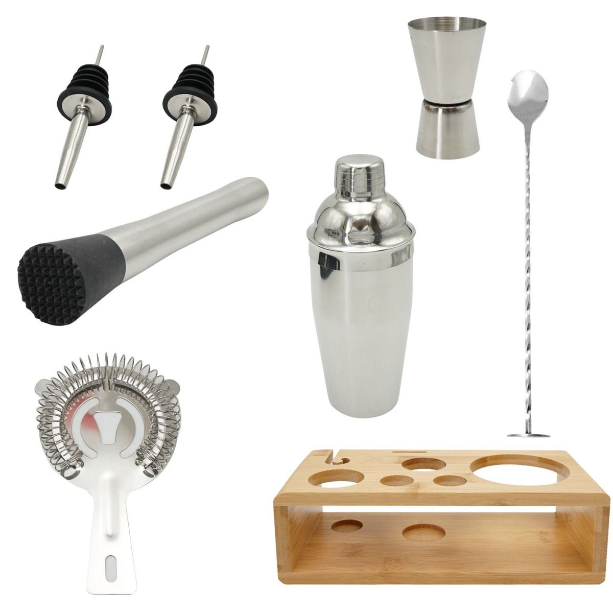 GENERICO - Juego De Coctelera De Kit De Barman - 8 Piezas Set De Barman