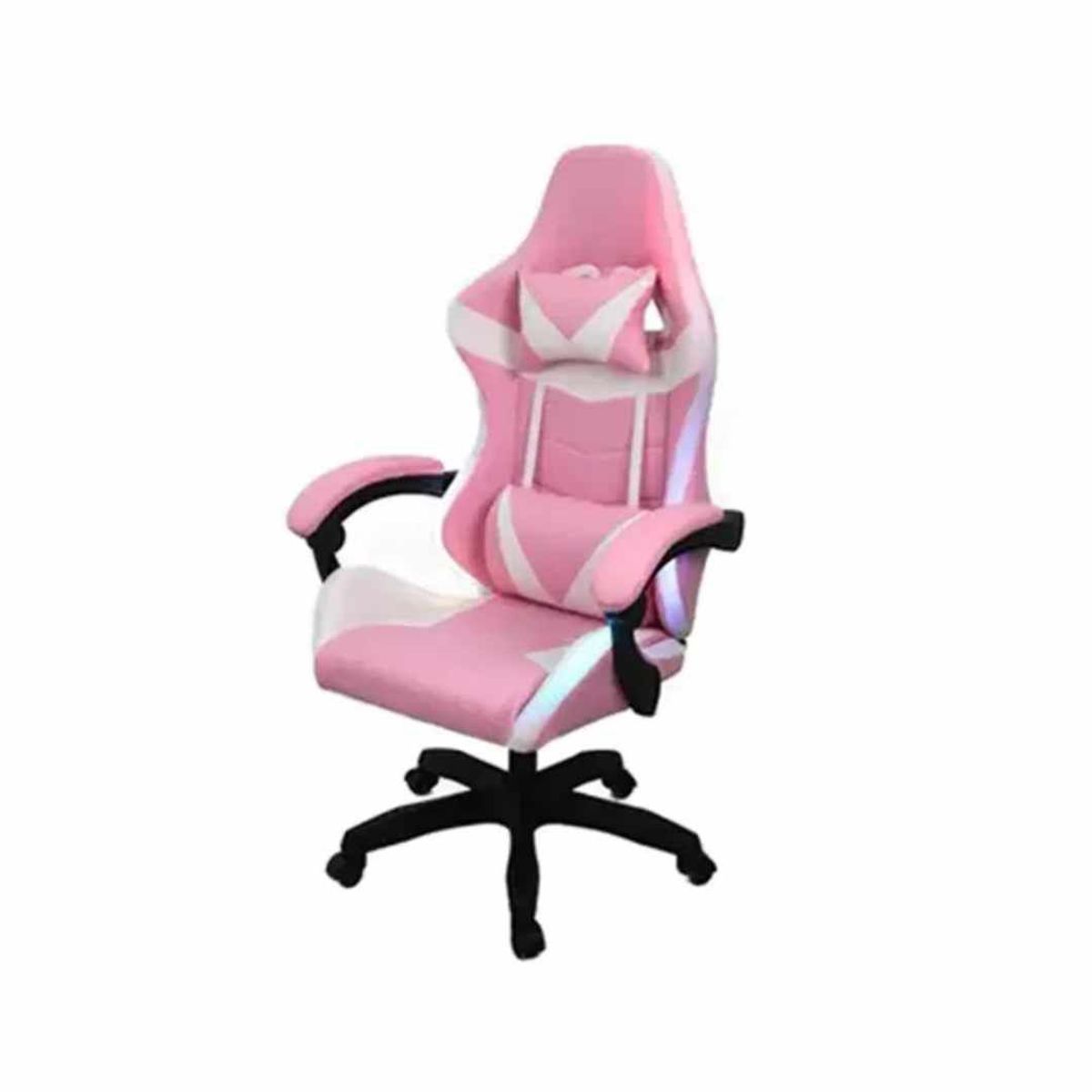 GENERICO - Silla Gamer Rosa Pro Ergonomica Reclinable Posapies y Cojin B-529