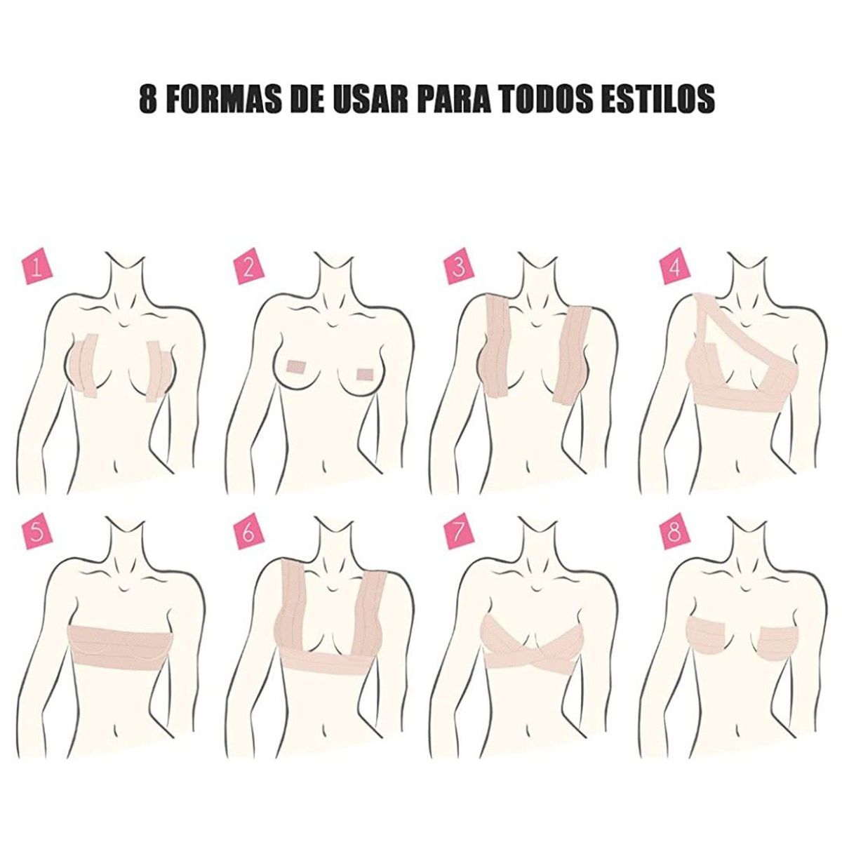 TODO FIT - Cinta Sujetador adhesivo Cubre pezón Levantamiento Senos Beige