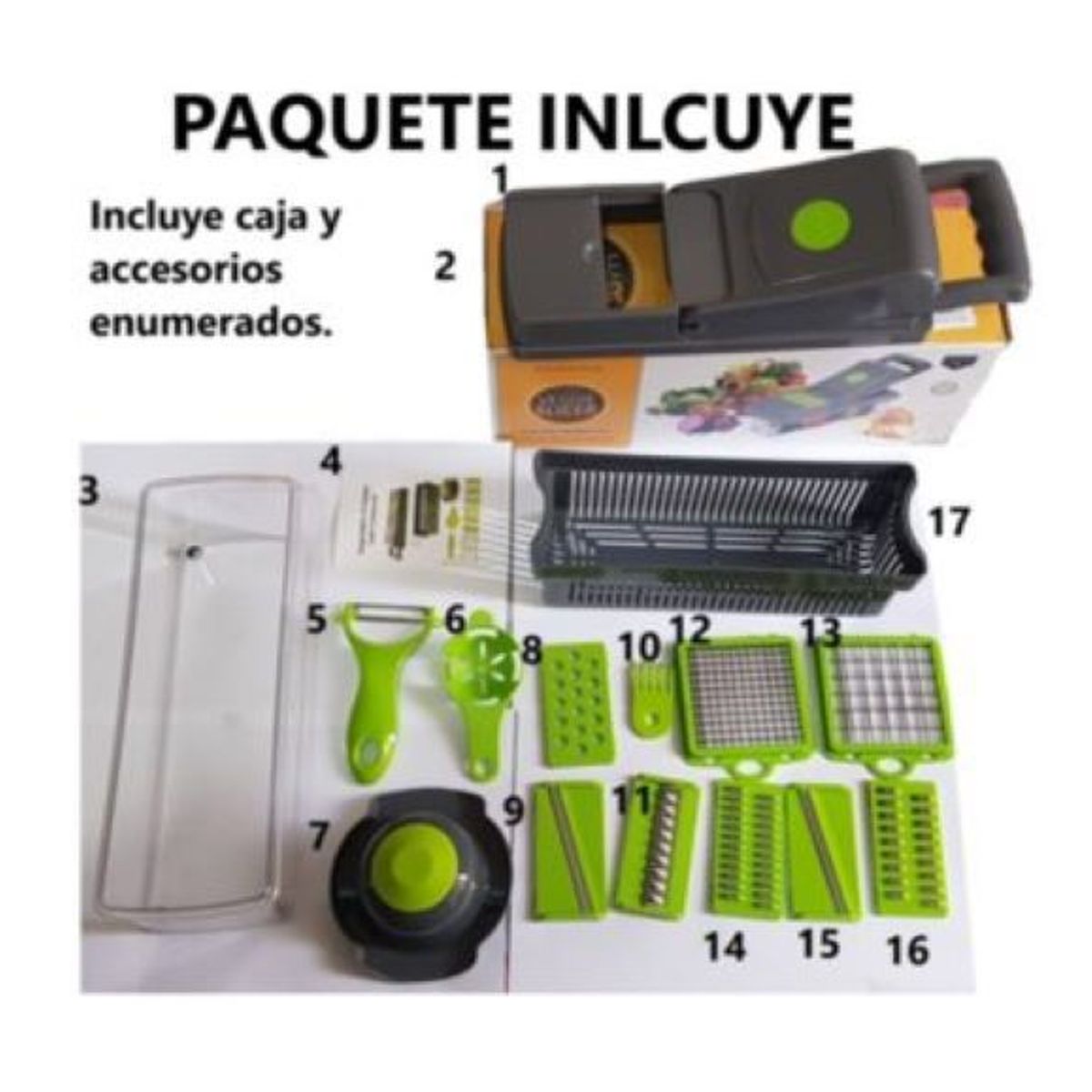 GENERICO - Cortador Rallador De Frutas Picador Verduras Manual Cocina