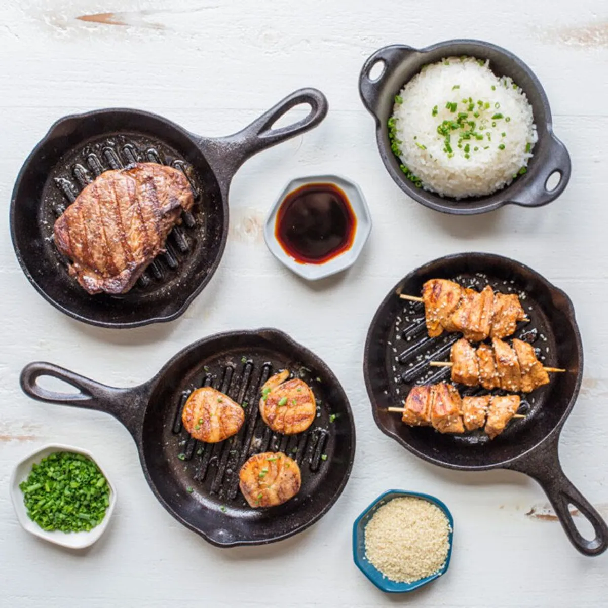 LODGE - Sartén grill de hierro fundido de 16.5 cm