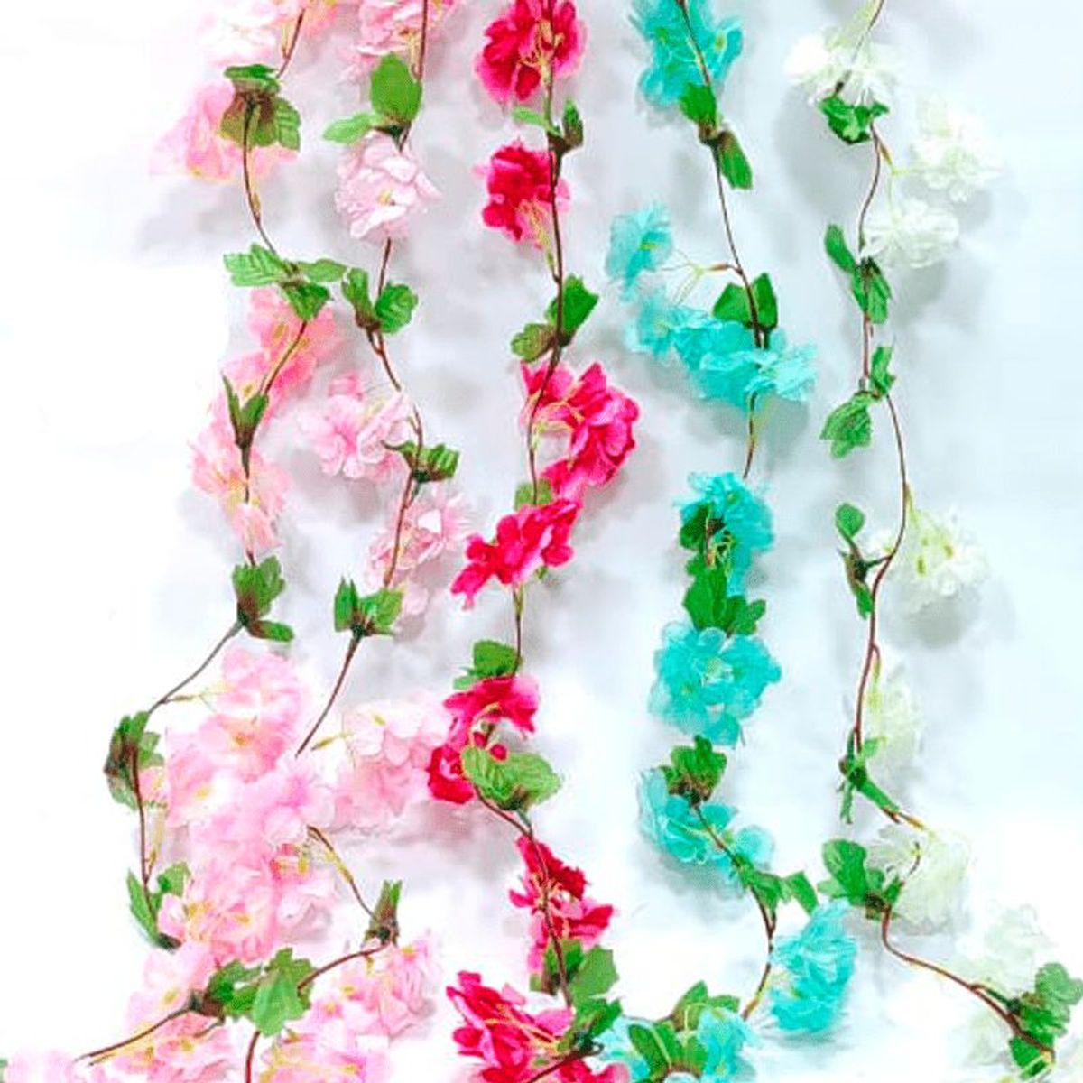 GENERICO - Pack De 3 Tiras De Guirnalda Artificial De Flores De Seda
