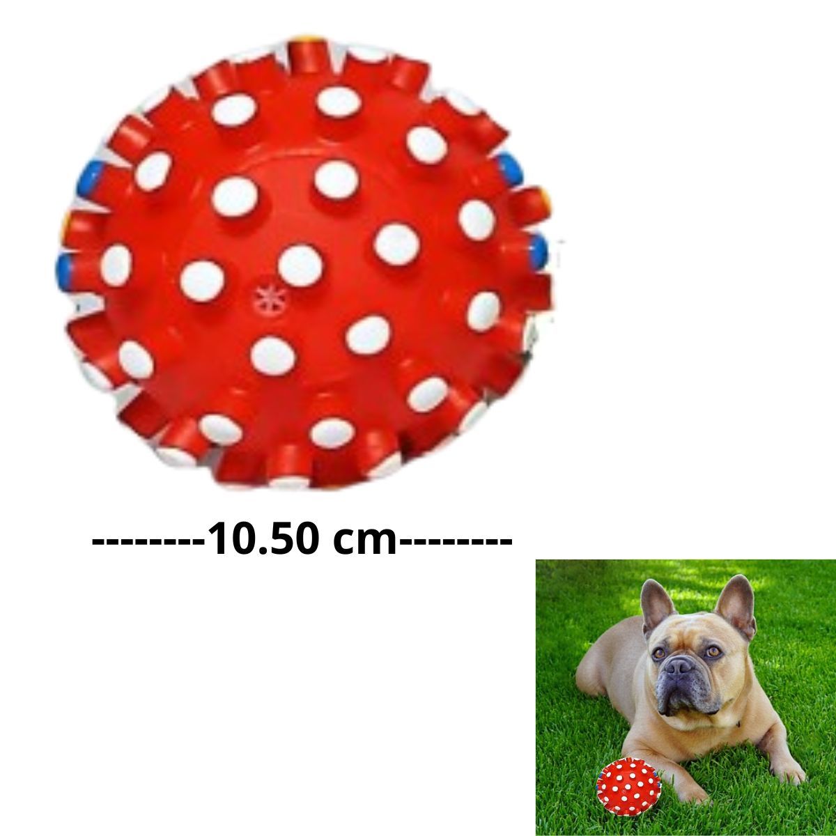 GENERICO - PELOTA ERIZO DE JEBE PERROS-MASCOTA ROJA
