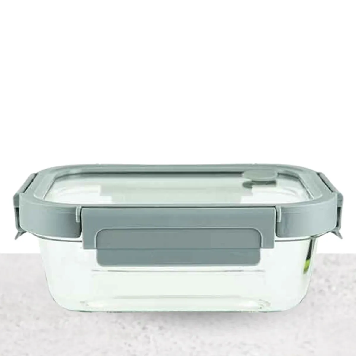 BASA - Taper crystal glass rectangular con válvula 1 L gris