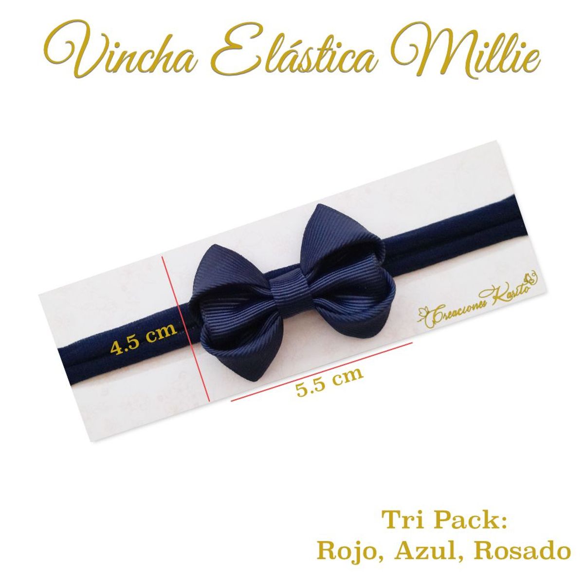 GENERICO - Vincha para bebé modelo Millie Tri Pack