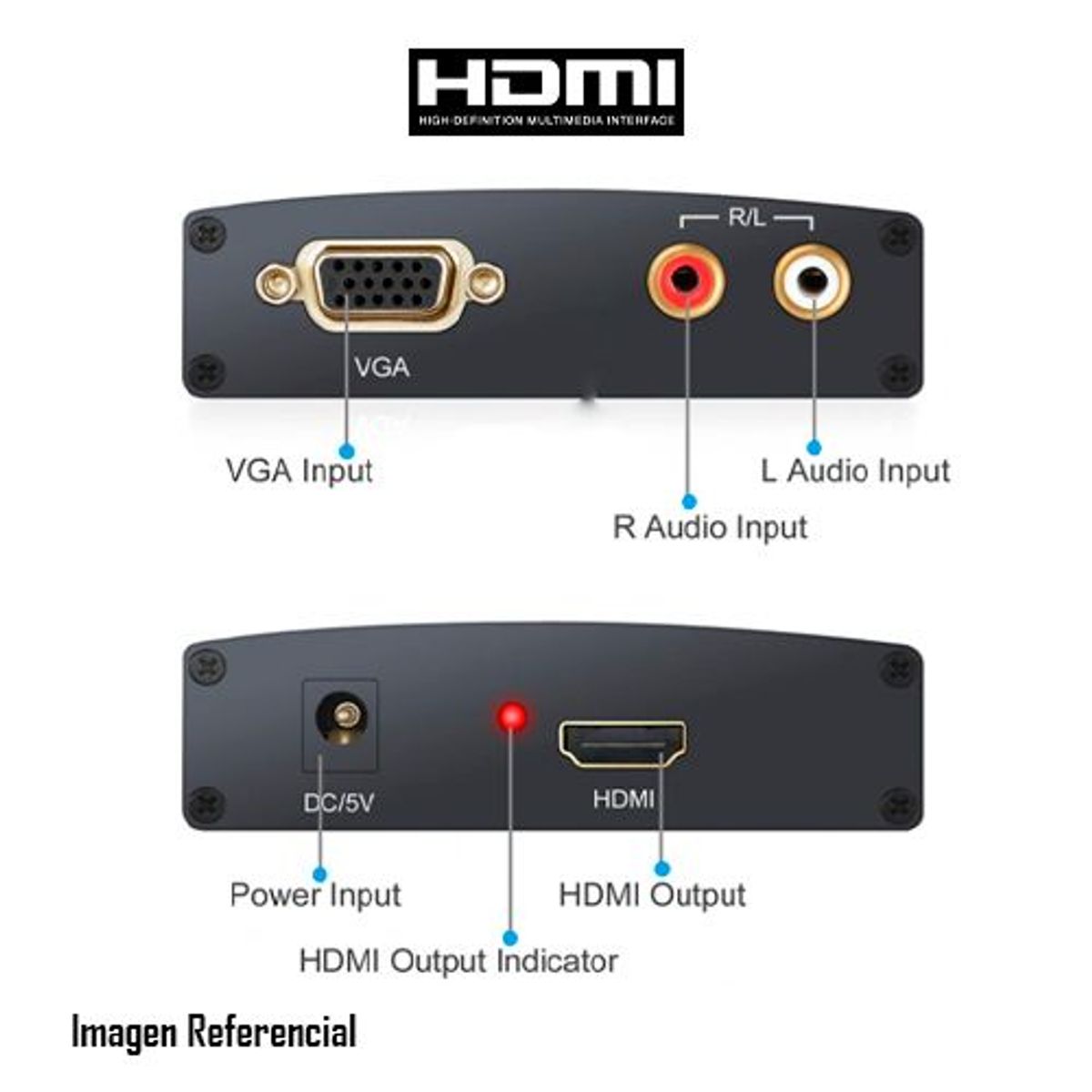 GENERICO - CONVERTIDOR DE VGA -  C/AUDIO A HDMI