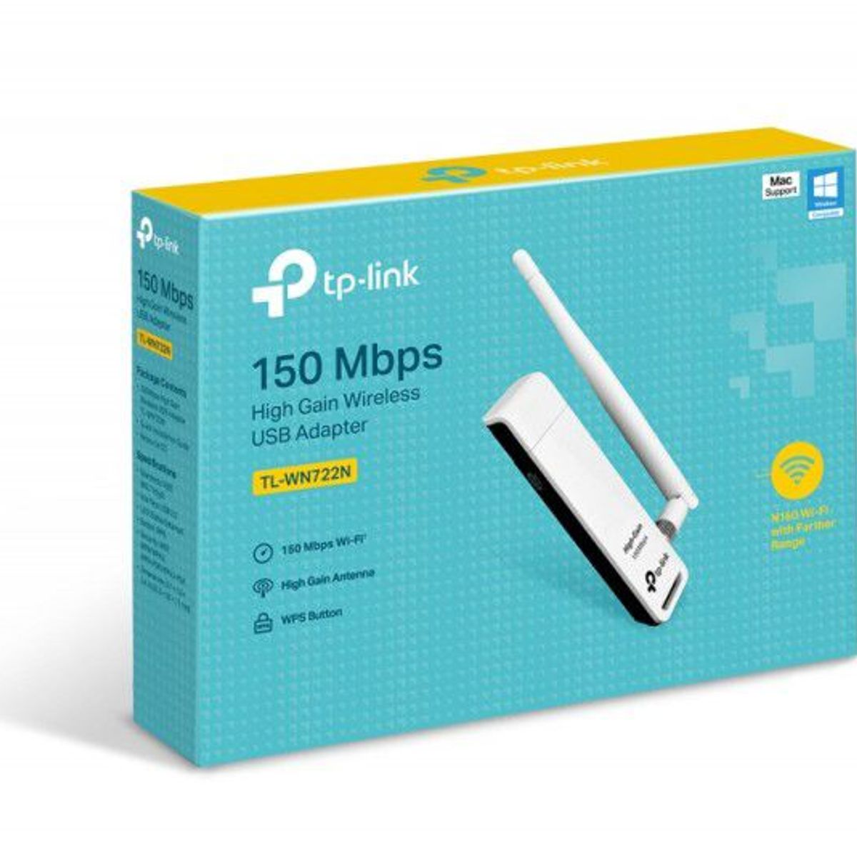 TP LINK - Adaptador Inalambrico wi fi TP link TL-WN722N hasta 150 Mbps