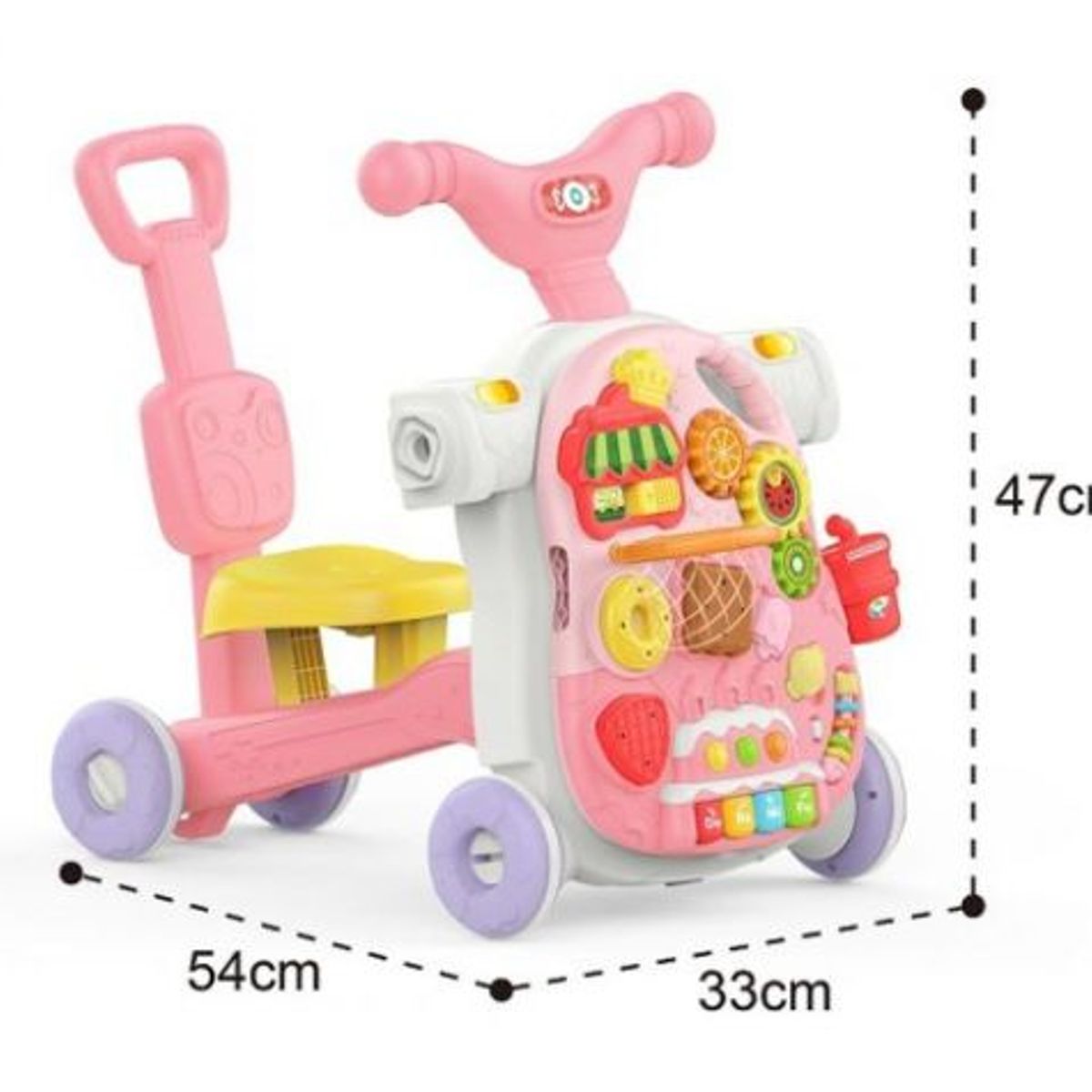 HUANGER - Andador multifunción para bebés 4 en 1 Rosado