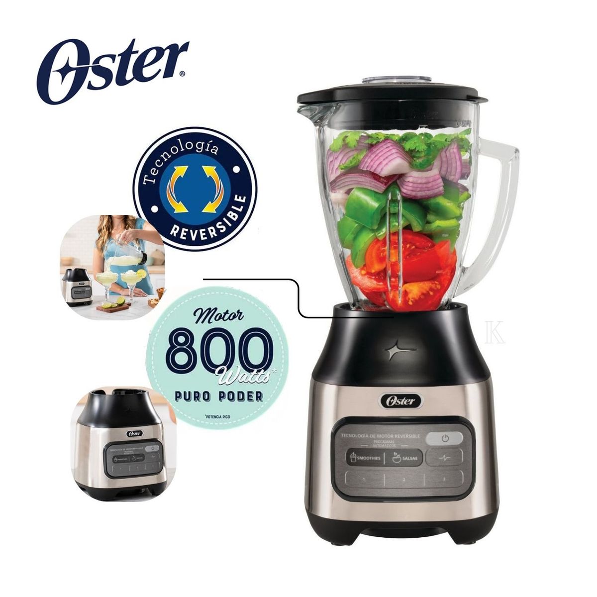 OSTER - Licuadora Oster de 800W Pica Hielo