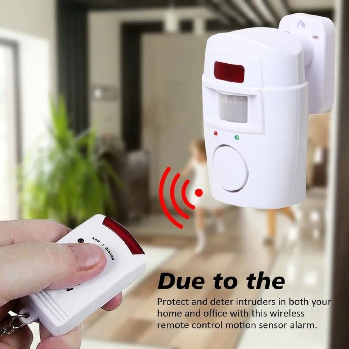 GENERICO - Pack de Alarma para el Hogar Oficina Sensor Movimiento 2 Controles Remotos