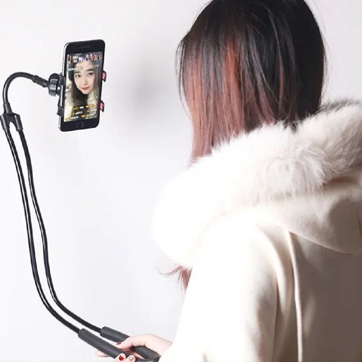 GENERICO - Soporte Flexible Colgante Cuello 360° Celular Iphone Regalo