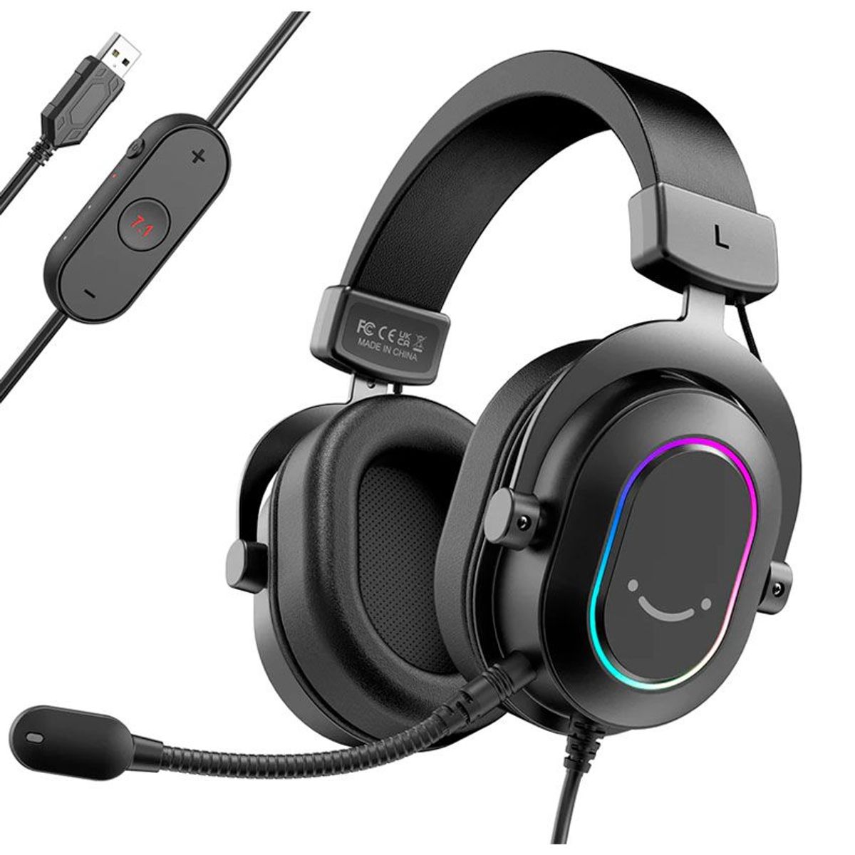 FIFINE - Audifono Gamer Fifine H6 negro envolvente 7.1