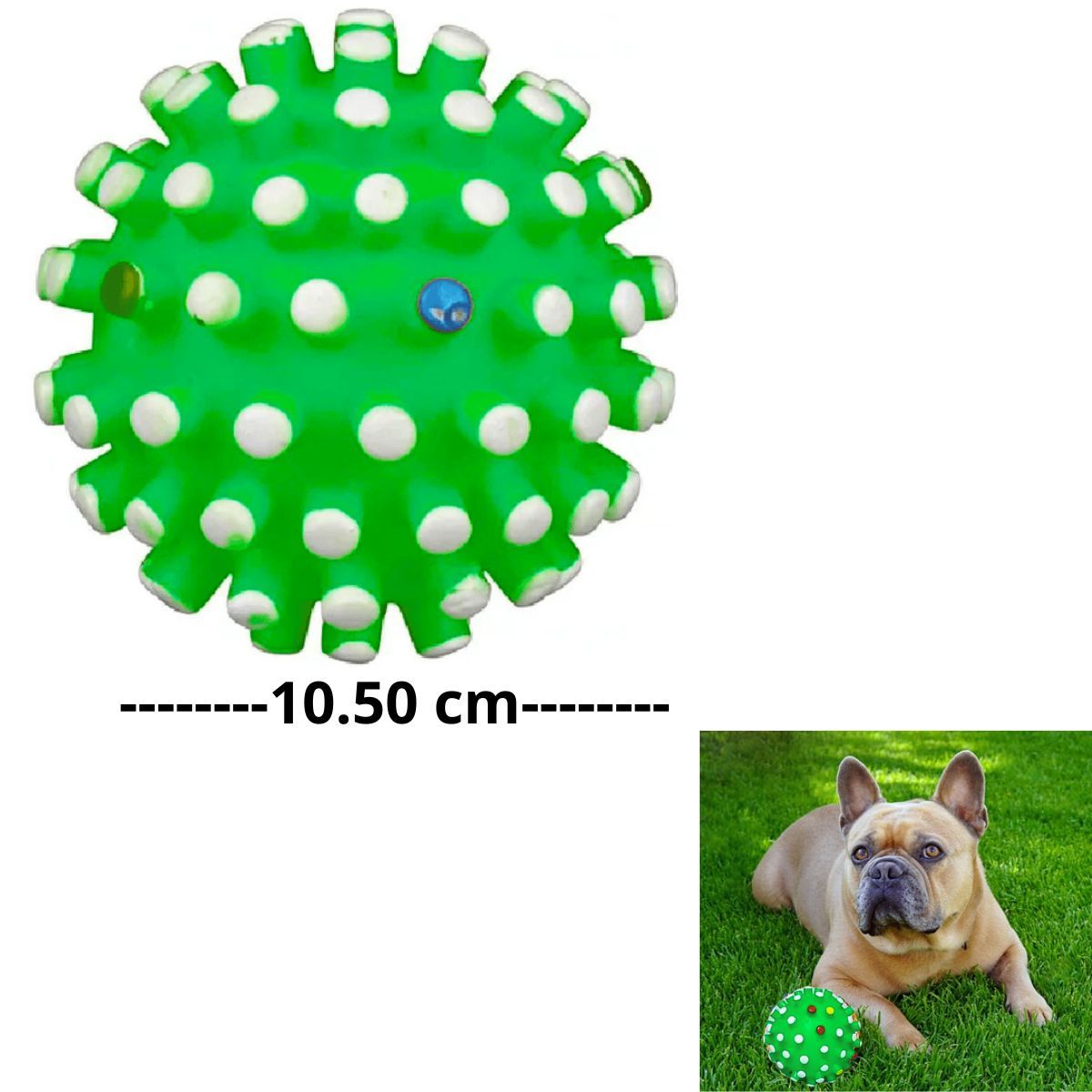 GENERICO - PELOTA ERIZO DE JEBE PERROS-MASCOTA VERDE