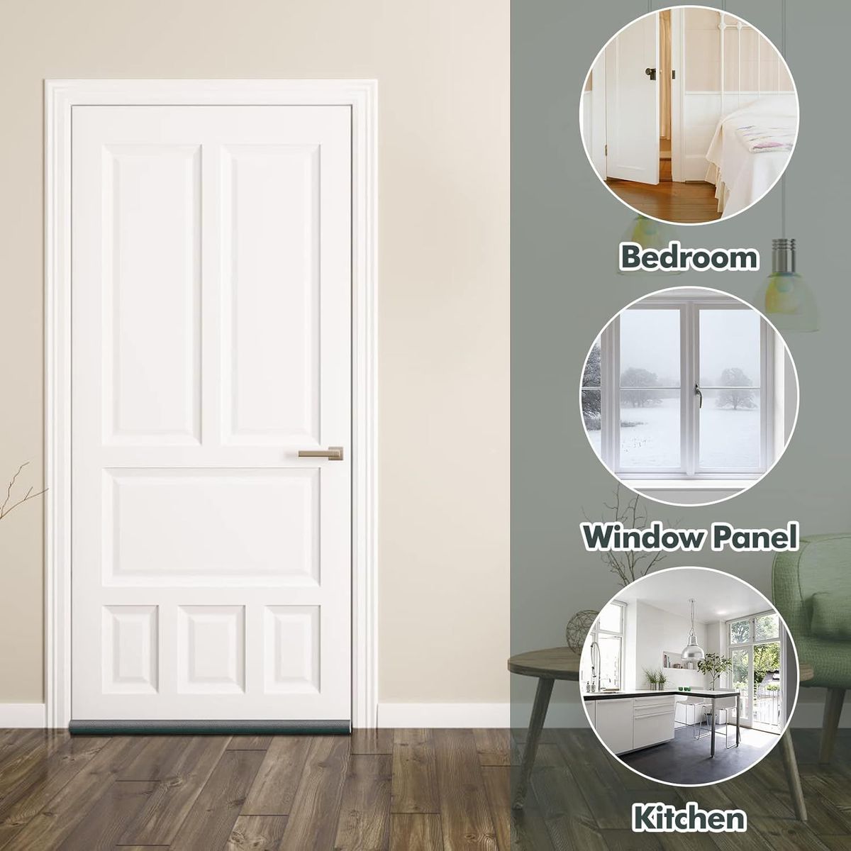 GENERICO - PACK DE 2 BURLETT IMPERMEABLE PARA PUERTA BLANCO