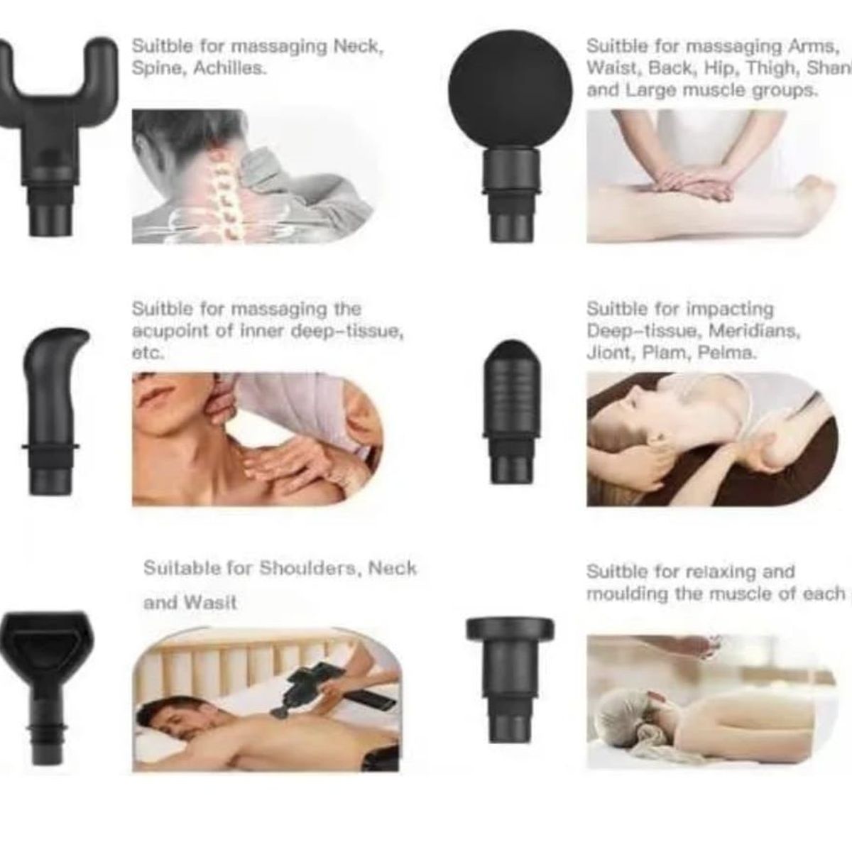 GENERICO - Pistola de masaje muscular 30 NIVELES - con pantalla - LCD