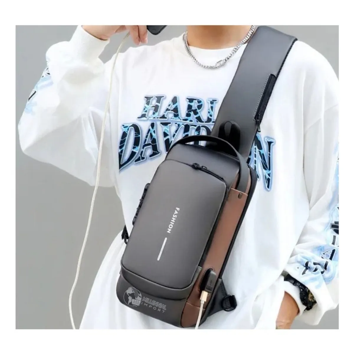 GENERICO - Morral Elegante Antirrobo Mochila con Candado de Hombre