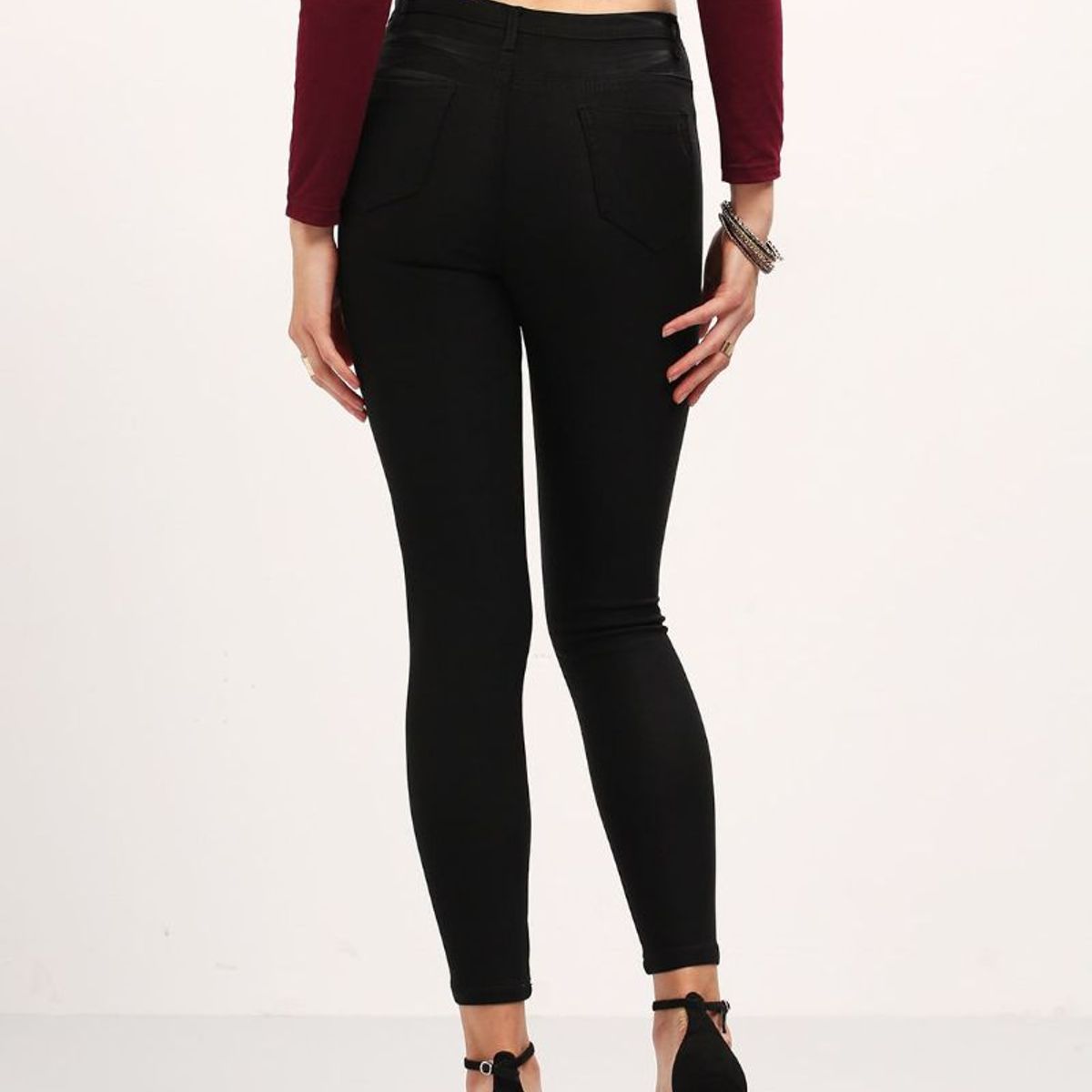 GENERICO - PANTALON SKINNY JEAN STRECH NEGRO