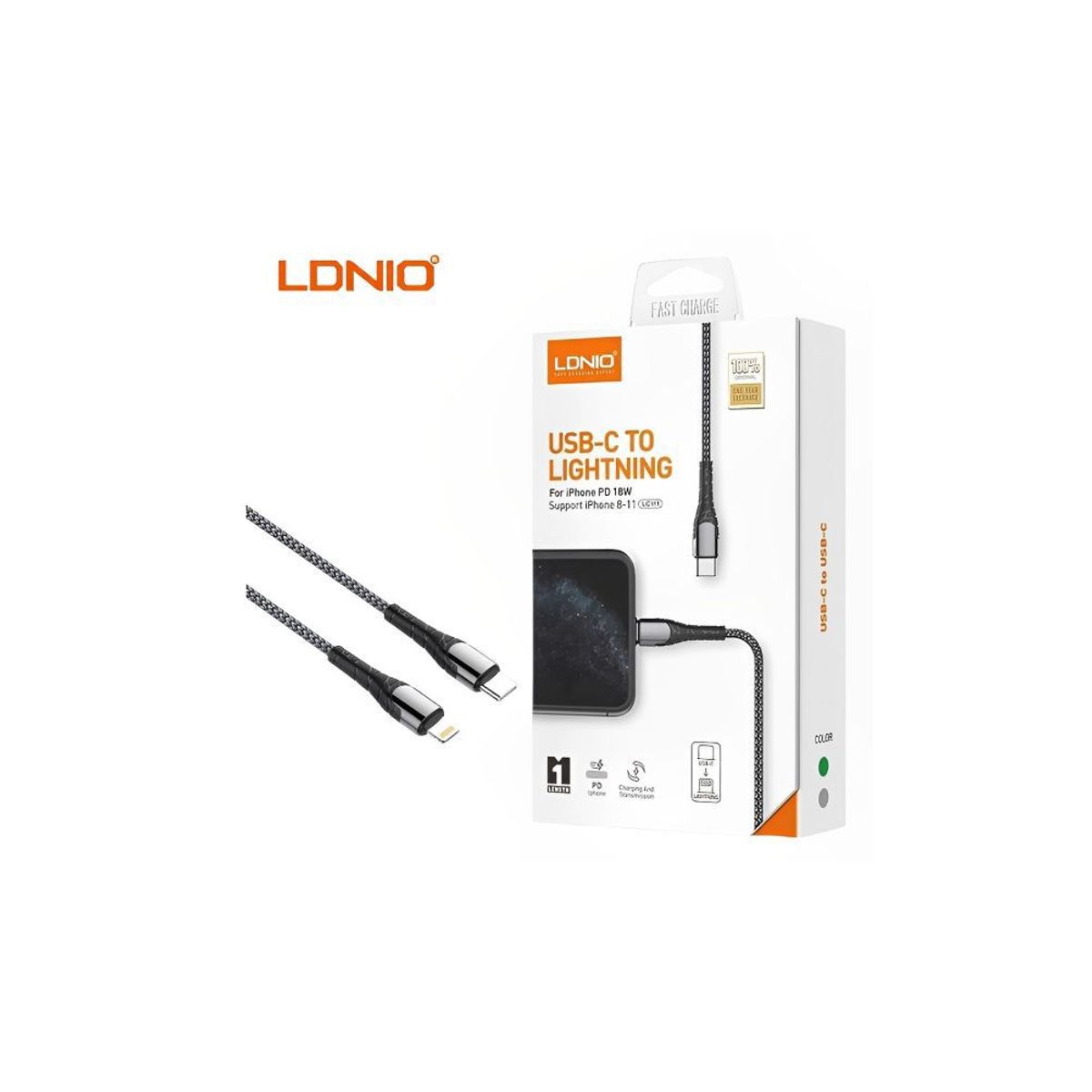 LDNIO - Ldnio LC111 Cable Tipo C A Lightning Iphone Pd 30w Carga rápida 1m