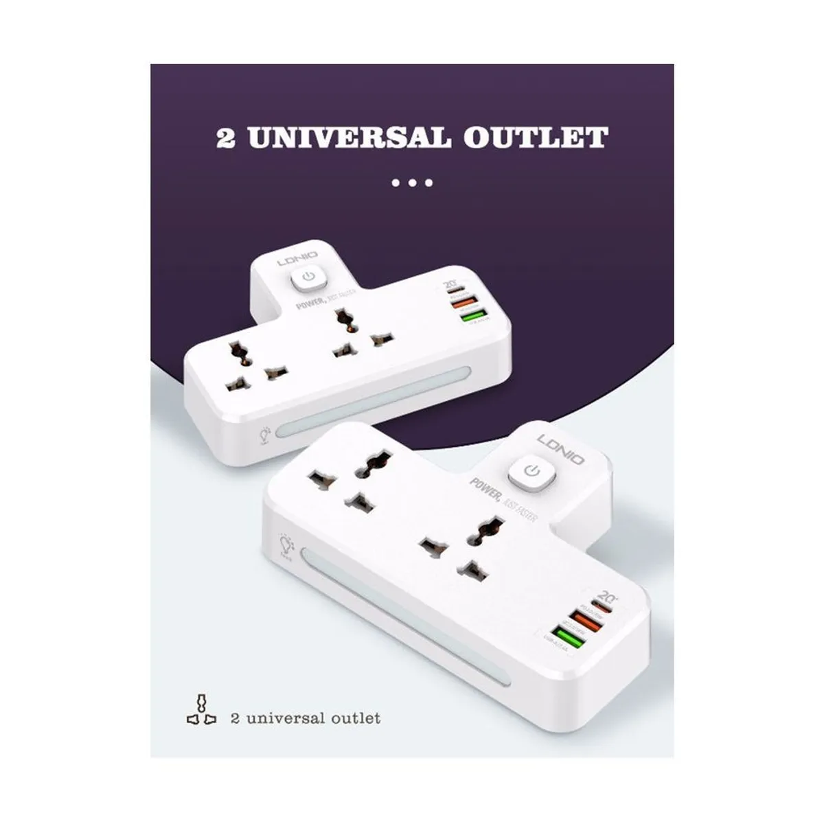 LDNIO - Ldnio SC2311 Extensión de pared  pd20w usb qc 30