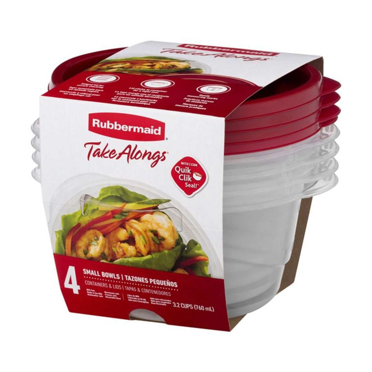 RUBBERMAID - Taper hermetico rubbermaid takealongs small bols pack x4 760ml