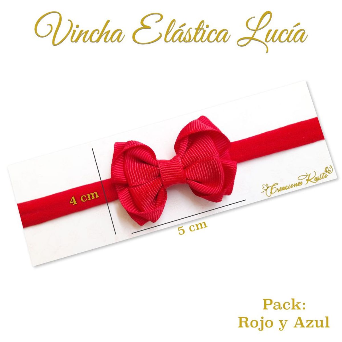 GENERICO - Vincha para bebé modelo Lucía Pack de dos