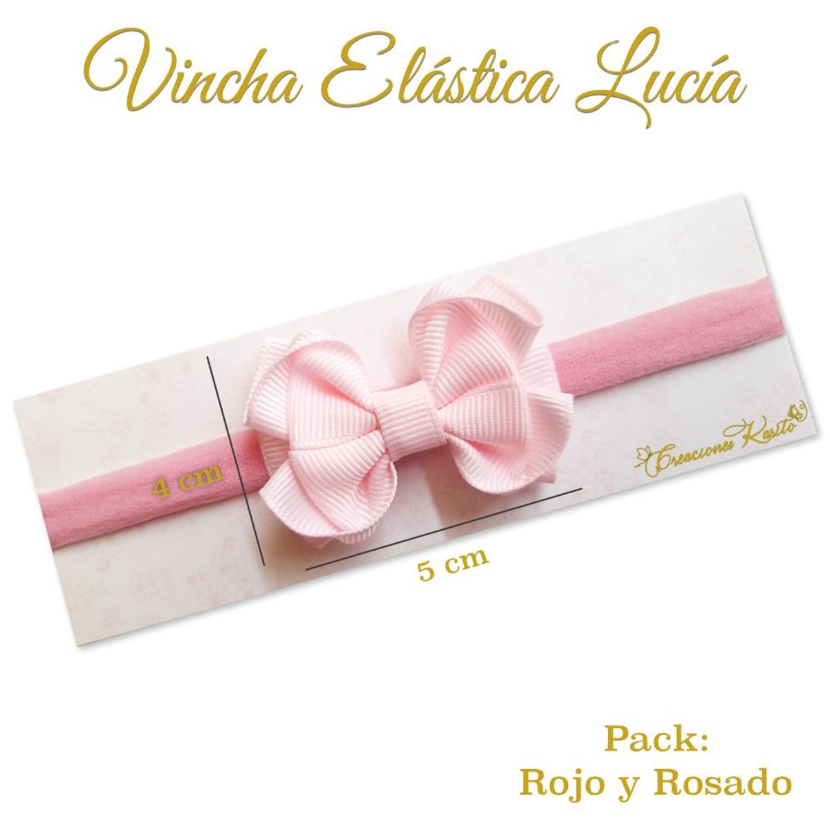 GENERICO - Vincha para bebé modelo Lucía Pack de dos